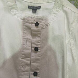 Jessica London Plus Size White Denim Jacket